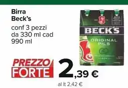 Carrefour Iper Becks birra offerta