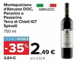 Carrefour Iper Spinelli montepulciano d'abruzzo doc offerta