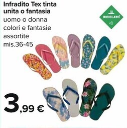 Carrefour Iper Tex infradito tinta unita o fantasia offerta