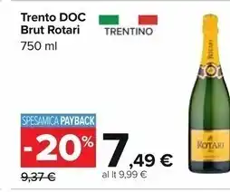 Carrefour Iper Rotari trento doc brut offerta
