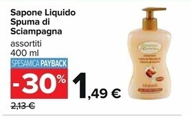 Spuma di sciampagna sapone liquido