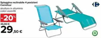 Carrefour spiaggina reclinabile 4 posizioni