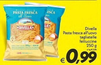 Iper Super Conveniente Divella pasta fresca all'uovo tagliatelle fettuccine offerta
