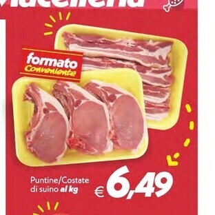 Iper Super Conveniente Puntine / costate di suino offerta
