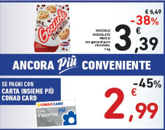 Spazio Conad GOCCIOLE CHOCOLATE PAVESI 1 kg offerta
