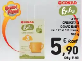 Spazio Conad LATTE CRESCITA 3 CONAD BABY 500 g offerta