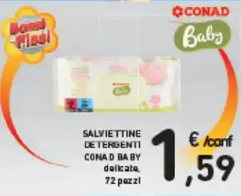 SALVIETTINE DETERGENTI CONAD BABY 72 pezzi
