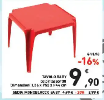 Spazio Conad TAVOLO BABY colori assorti offerta