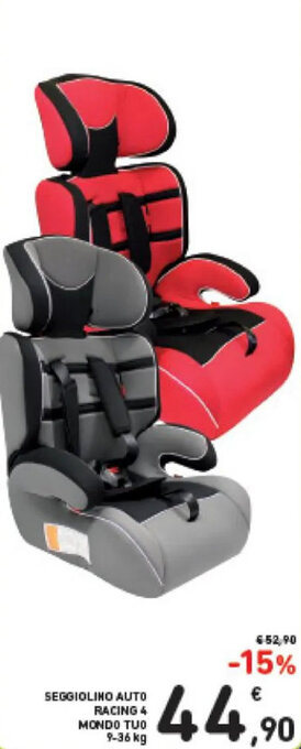 Spazio Conad SEGGIOLINO AUTO RACING 4 MONDO TUO 9-36 kg offerta