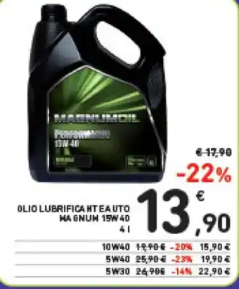 Spazio Conad OLIO LUBRIFICANTEA UTO MAGNUM 15W40 offerta