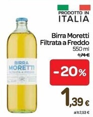 Carrefour Express Moretti birra filtrata a freddo offerta