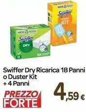 Carrefour Express Swiffer dry ricarica 18 panni o duster kit +4 panni offerta