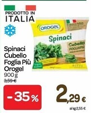 Carrefour Express Orogel spinaci cubello foglia piu offerta