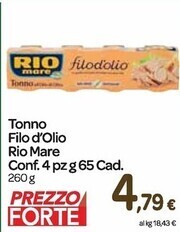 Carrefour Express Rio mare tonno filo d'olio offerta