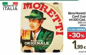 Carrefour Express Moretti birra offerta