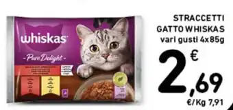 Spazio Conad STRACCETTI GATTO WHISKAS vari gusti 4x85g offerta