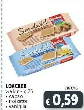 Deco Supermercati Loacker Wafer Vaniglia offerta