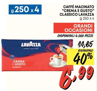 Pam Lavazza caffe macinato crema e gusto classico offerta