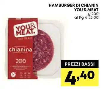 Pam You & meat hamburger di chianin offerta