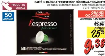 Caffè trombetta caffe in capsule l'espresso piu crema