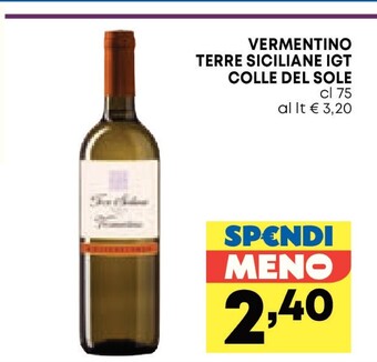 Pam Colle del sole - vermentino terre siciliane igt offerta