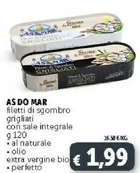 Deco Supermercati Asdomar Filetti Di Sgombro Grigliati Con Sale Integrale 120g offerta