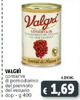 Deco Supermercati Valgri - Conserva Di "Pomodorino Del Piennolo Del Vesuvio D.O.P." 400 G(ml) offerta