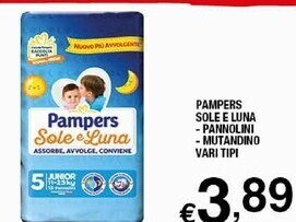 Sigma Pampers sole e luna - pannolini - mutandino vari tipi offerta