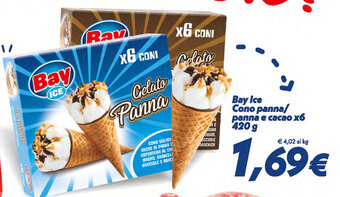 Iper Super Conveniente Bay Ice Cono panna/panna e cacao x6 420g offerta