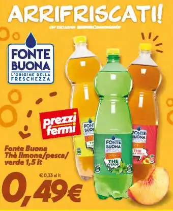 Iper Super Conveniente Fonte Buone Thè limone/pesca/verde 1,5lt offerta