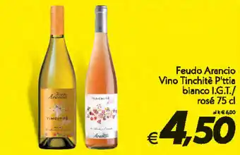 Iper Super Conveniente Feudo Arancio Vino Tinchitè P'ttia bianco I.G.T./rosé 75cl offerta