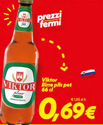 Iper Super Conveniente Viktor Birra pils pet 66cl offerta