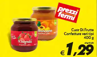 Iper Super Conveniente Cuor di Frutta Confettura vari tipi 400g offerta
