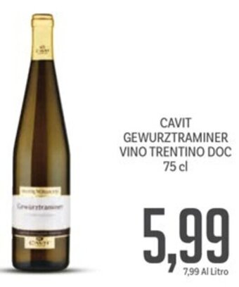 Supermercati Piccolo CAVIT GEWURZTRAMINER VINO TRENTINO DOC 75 cl offerta