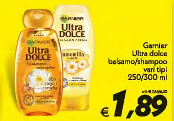 Iper Super Conveniente Garnier Ultra dolce balsamo/shampoo vari tipi 250/300ml offerta