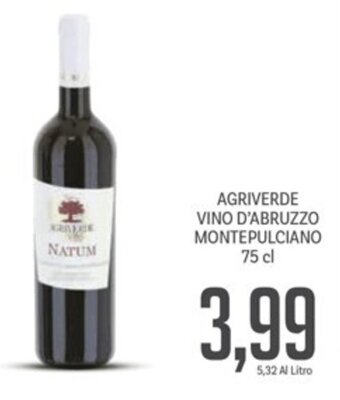 AGRIVERDE VINO D'ABRUZZO MONTEPULCIANO 75 cl