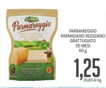 Supermercati Piccolo PARMAREGGIO PARMIGIANO REGGIANO GRATTUGIATO 30 MESI 60 g offerta