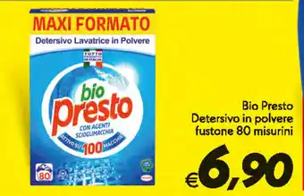 Iper Super Conveniente Bio Presto Detersivo in polvere fustone 80 misurini offerta