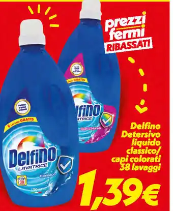 Delfino Detersivo liquido/classico capi colorati 38 lavaggi