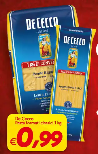 Iper Super Conveniente De Cecco Pasta formati classici 1kg offerta