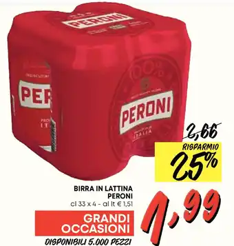 Peroni birra in lattina