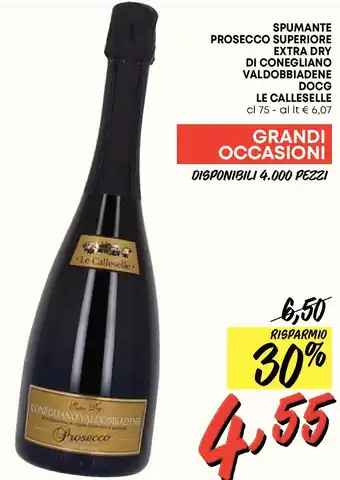 Pam Le calleselle spumante prosecco superiore extra dry di conegliano valdobbiadene docg offerta