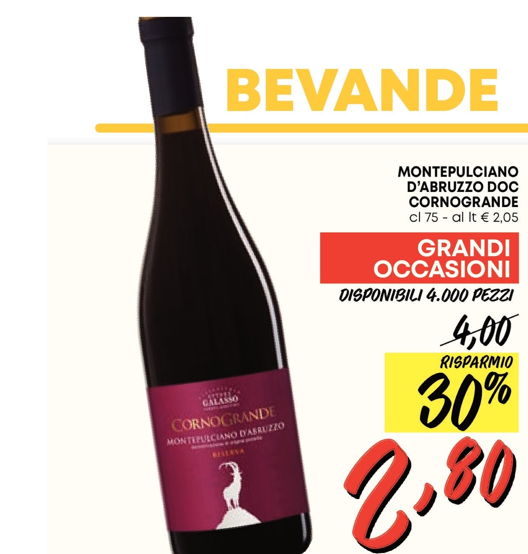 Pam Corno grande montepulciano d'abruzzo doc offerta