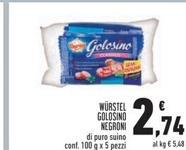 Conad Negroni wurstel golosino offerta