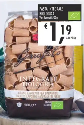 Supermercati Piccolo PASTA INTEGRALE BIOLOGICA 500g offerta