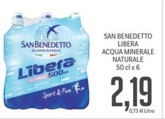 Supermercati Piccolo SAN BENEDETTO LIBERA ACQUA MINERALE NATURALE 50 cl x 6 offerta