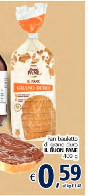 Alter Discount Il Buon Pane Pan Bauletto di grano duro 400g offerta