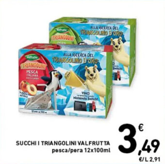 Spazio Conad SUCCHI I TRIANGOLINI VALFRUTTA pesca/pera 12x100ml offerta