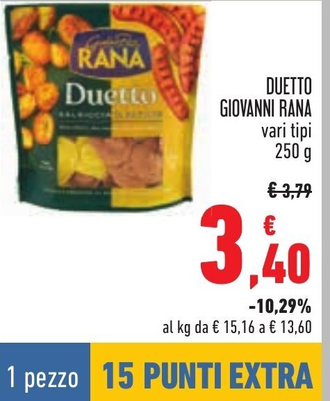 Conad DUETTO GIOVANNI RANA vari tipi 250 g offerta