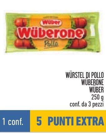 Conad WÜRSTEL DI POLLO WÜBERONE WUBER 250 g offerta